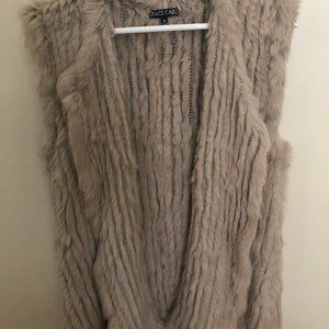 Dolce Cabo Tan Women Knit Fur Vest XL